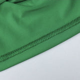 Strapless Bodycon Midi Dress With Gloves Green