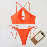 2-Piece Halter Top Bikini Orange