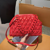 Thick Chain Color Handbag Red