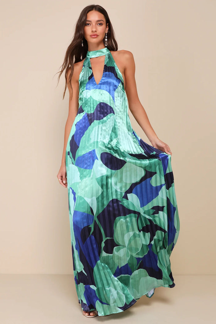 Printed Plisse Maxi Tent Dress