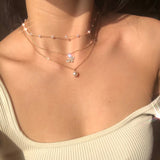Bohemian Chain Necklace Pearl/Butterfly