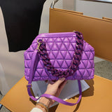 Thick Chain Color Handbag Purple