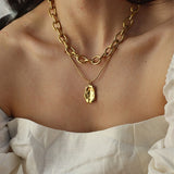 Bohemian Chain Necklace Gold Liquid Drop