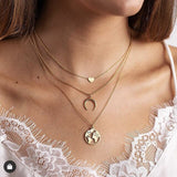 Bohemian Chain Necklace Earth Heart