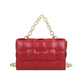 Quilted Square Crossbody Handbag Red
