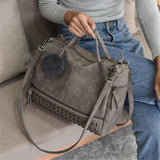 Vintage Faux Leather Bag Gray
