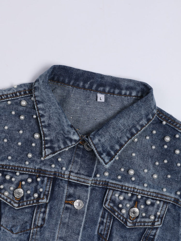 Jean Jacket With Pearls