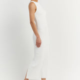 Cotton Sleeveless Knitted Maxi Dress White