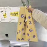 Numbered Cloth Tote Bag Yellow