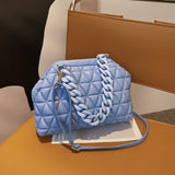 Thick Chain Color Handbag Blue
