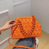 Thick Chain Color Handbag Orange