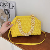 Thick Chain Color Handbag Yellow