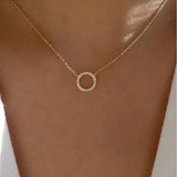 Bohemian Chain Necklace Diamond Circle