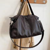 Soft Faux Leather Handbag Brown