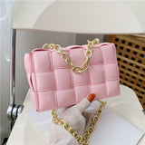 Quilted Square Crossbody Handbag Pink