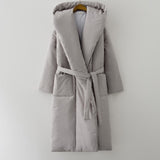 Hooded Long Puffer Parker Coat Gray