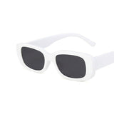 Rectangle Frame Sunglasses White/Black