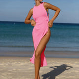 Wrap Chiffon Beach Cover Up Pink
