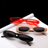 Skinny Frame Sunglasses Red