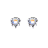 Moonstone Lava Stud Earrings Silver