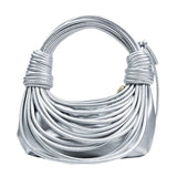 Braided Knotted Shoulder Bag Silver