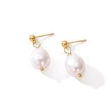 Natural Freshwater Pearl Earrings Gold