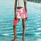 Bandana Print Bermuda Shorts Pink