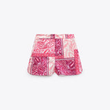 Bandana Print Bermuda Shorts Pink