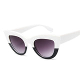 Oversize Cat Eye Sunglasses White/Black