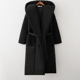 Hooded Long Puffer Parker Coat Black