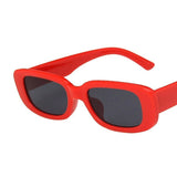 Rectangle Frame Sunglasses Red/Black