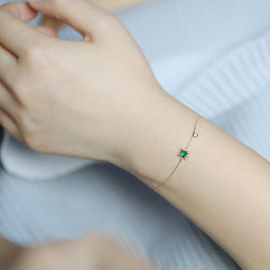 Emerald Chain Bracelet Gold