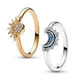 Celestial Moon And Sun Ring Set of 2