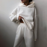 2-Piece Basic Cozy Sweatpants Set White