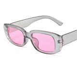 Rectangle Frame Sunglasses Gray/Pink