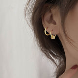 Stainless Steel Minimalist Hoop Earrings Gold