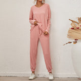 2-Piece Ribbed Loungewear Set Pink