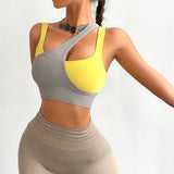 Two Tone Layered Workout Top Yellow