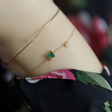 Emerald Chain Bracelet Gold