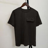 Basic Cotton Solid Pocket T-Shirt Black