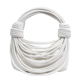 Braided Knotted Shoulder Bag White