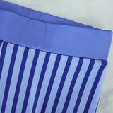Striped Top and Legging Matching Set Blue