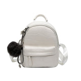 Mini Faux Leather Backpack White