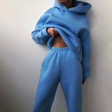 2-Piece Basic Cozy Sweatpants Set Blue