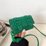 Chain Faux Leather Mini Bag Green