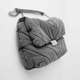 Quilted Denim Bag Gray