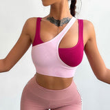 Two Tone Layered Workout Top Pink