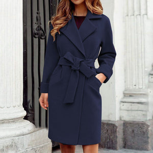 Trench Coat With Belt Navy Blue