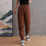Cotton Padded Down Sweatpants Brown