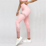 Glitter Push Up Fitness Leggings Pink